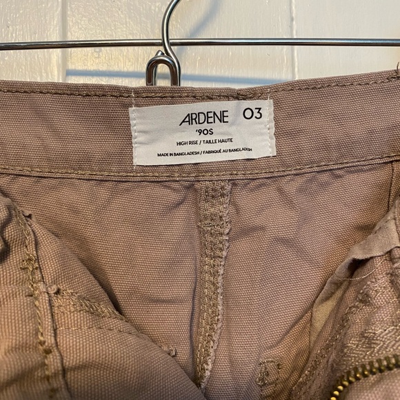 beige cargo denim pant, wide leg - Picture 2 of 4